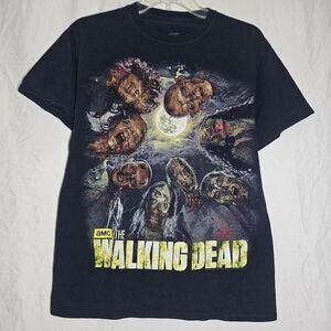 2014 amc the walking dead zombie circle horror halloween goth tee